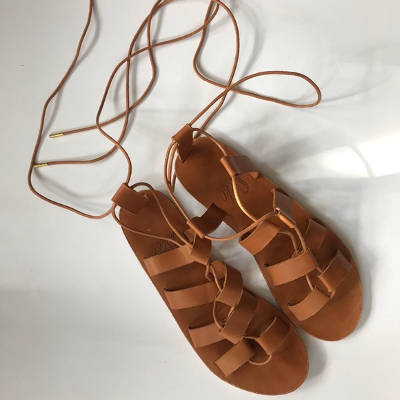 Sseko Designs Shoes - Caramel leather wrap sandals